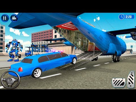 Airplane Pilot US Police Car - Transporter Games Robots - Android Gameplay