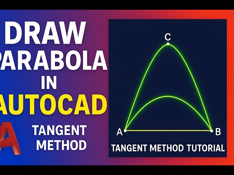 How to Draw a Parabola in AutoCAD | Tangent Method Tutorial