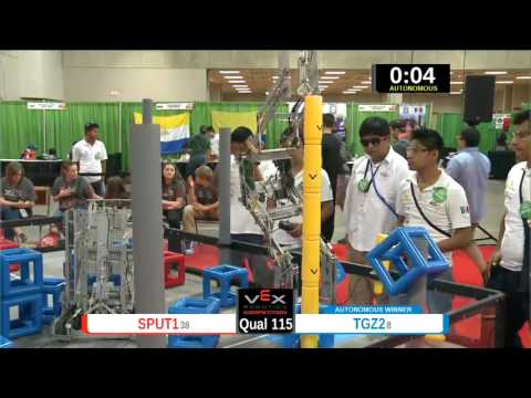 2015 VEXU Q115 - SPUT1 vs TGZ2 - 49 to 69-Division Div-VEX U-VEX Worlds 2015