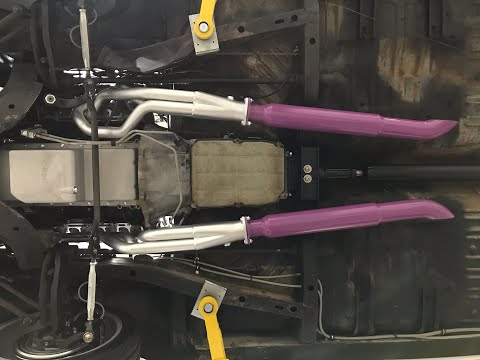 1968 Charger Header Mufflers Purple Hornies from Flowtech Cheap and Easy Mod