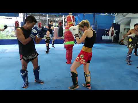 Lena from Phoenix Fight Team Australia sparing