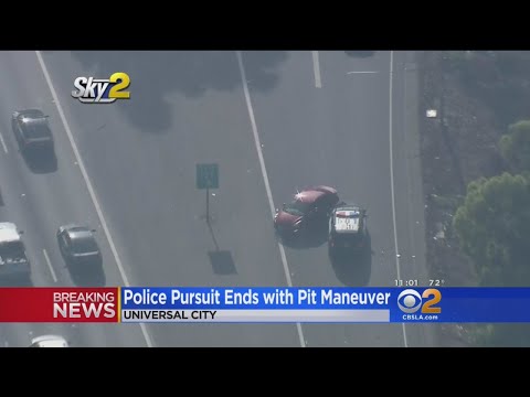 Chase Ends With PIT Maneuver On Freeway Offramp In Universal City