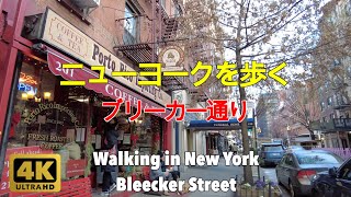 【4K】ニューヨークを歩く。ブリーカー通り、グリニッチビレッジ、マンハッタン。Walking in New York. Bleecker Street, Manhattan.