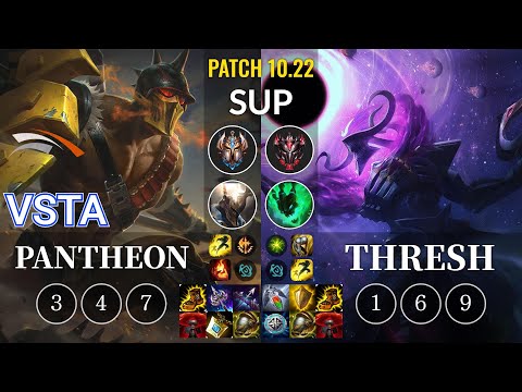 HLE Vsta Pantheon vs Thresh Sup - KR Patch 10.22
