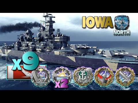 Battleship Iowa: Sick run with 9 ... - World of Warships