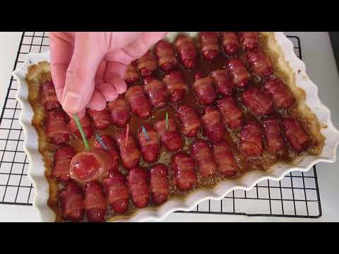 Candied SMOKIES BAKED IN BACON | Excellent for Holiday Entertaining :)