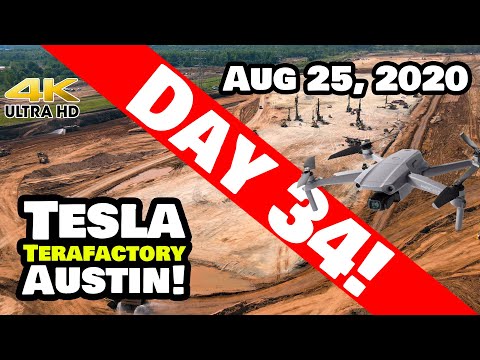 Tesla Gigafactory Austin 4K 8/25/20 - Tesla Terafactory TX - Exploring the West - Bonus Time-Lapse!