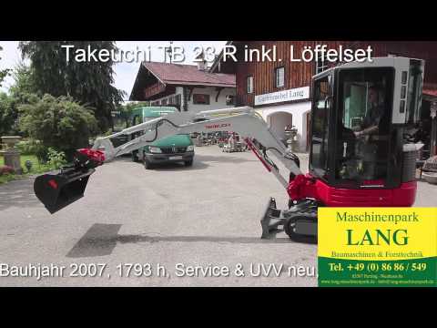 Takeuchi TB 23 R Kurzheck inkl. Löffelset Minibagger Bagger DEMO @ Lang Machinery