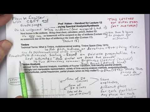 ECE402 Lecture 12 (Spectral Analysis/Synthesis, Part 1)