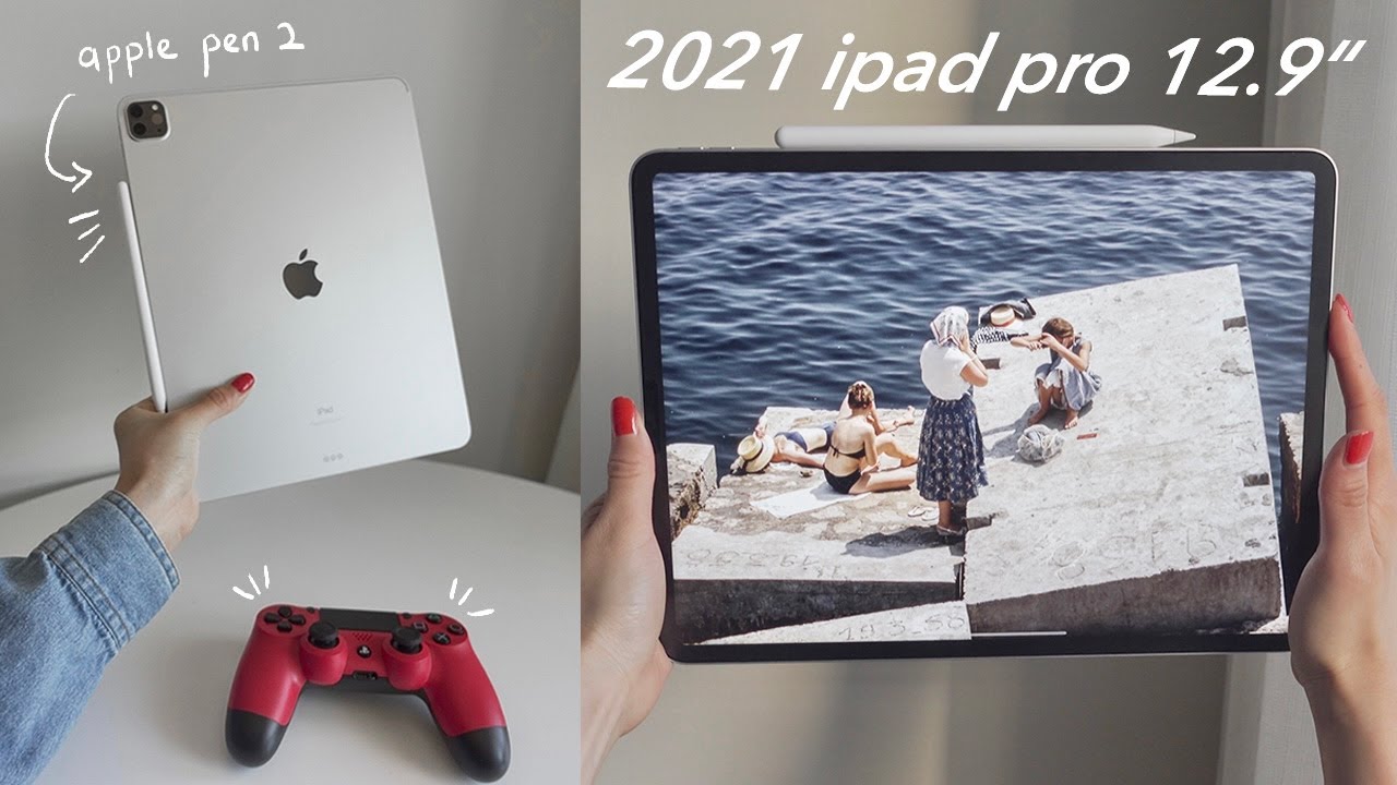 iPad Pro 12.9" 2021 Silver unboxing + Apple Pen 2 *Aesthetic* , replaying Genshin Impact?