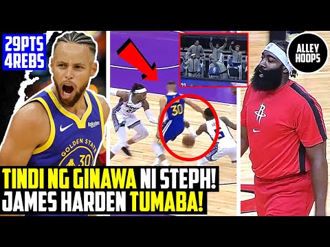 SIGAWAN ang Bench sa Galawan ni Steph Curry! James Harden TUMABA! Masama ang Nilaro para sa Rockets!
