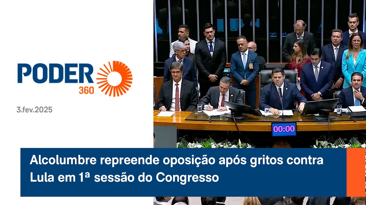 Alcolumbre repreende oposição após gritos contra Lula em 1ª sessão do Congresso