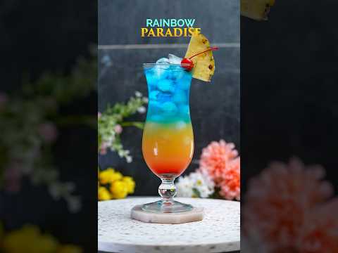 Rainbow Paradise 🌈😍🌴 #cocktails #bar #cocktailrecipe #bar #bartender #drinkrecipes #tropicaldrink