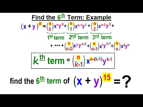 Algebra Ch 49 Binomial Theorem 1 of 18 What is the Binomial Theorem