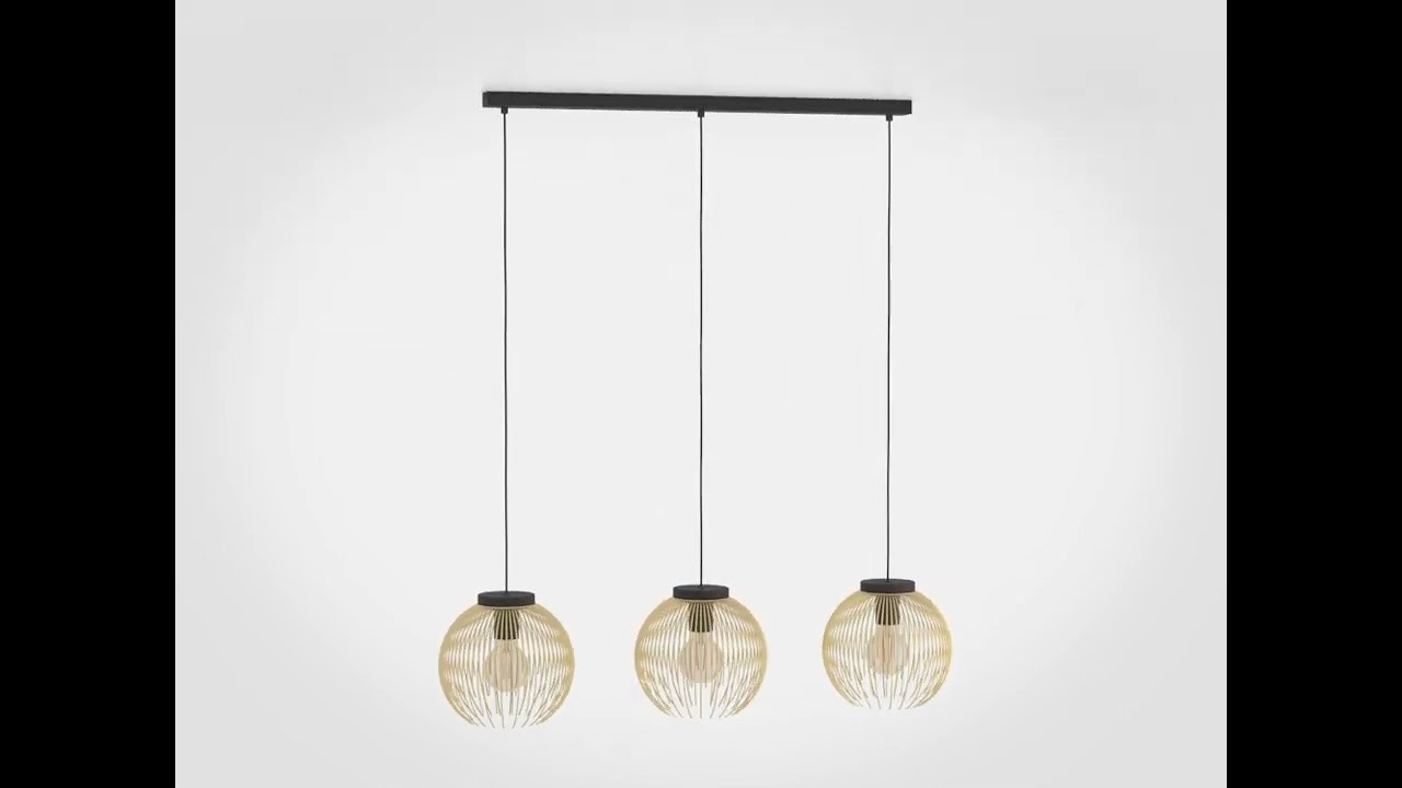 Hanglamp Vene 3xE27 zwart/goud