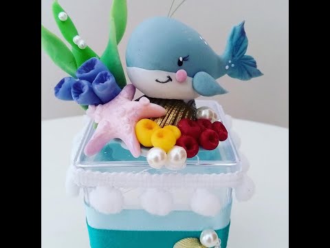 Baleia personalizado de luxo em biscuit - Prof Elizabete Ventura