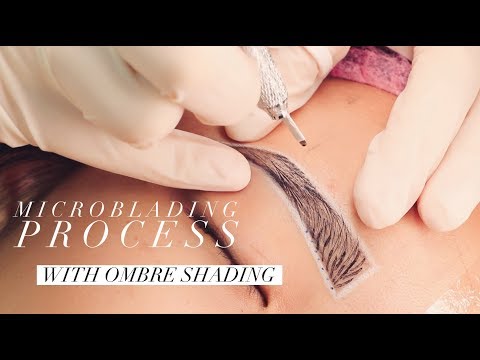 MICROBLADING eyebrows with machine SHADING  step by step