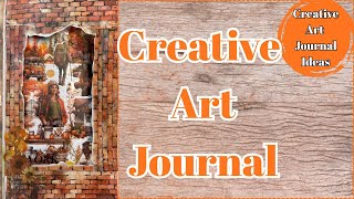 CREATIVE ART JOURNAL | CREATIVE ART JOURNAL IDEAS | FALL PEEKABOO THEME WINDOW