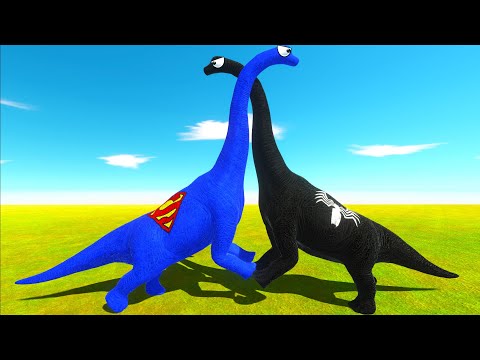SUPERMAN BRACHIOSAURUS VS VENOM BRACHIOSAURUS Hunting Found Jurassic World Evolution 2 - ARBS Race
