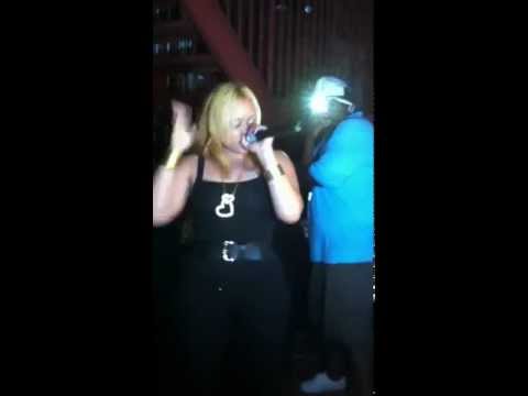 Lady Roc performaning at a Pool party ( Go hard )