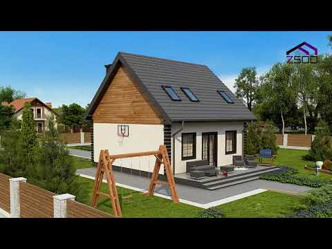 Z4 D bl  - Gotowy projekt domu z poddaszem użytkowym we współczesnym stylu do 100 m2