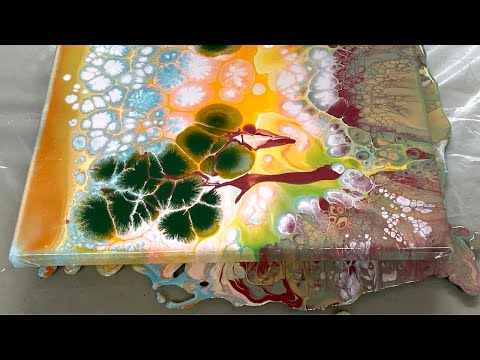Acrylic pouring easy, Amazing fractals results. Abstract pour painting. Abstract painting easy, ASMR