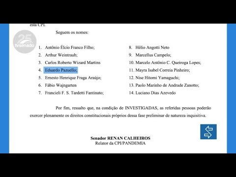 CPI da Pandemia: Renan Calheiros divulga lista de 14 investigados