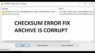 Fix Checksum error winrar