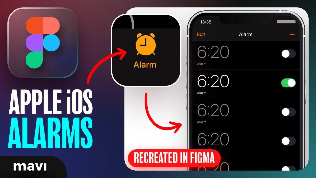 iOS ALARM APP (Apple) in Figma (Tutorial – Recreating Apps)