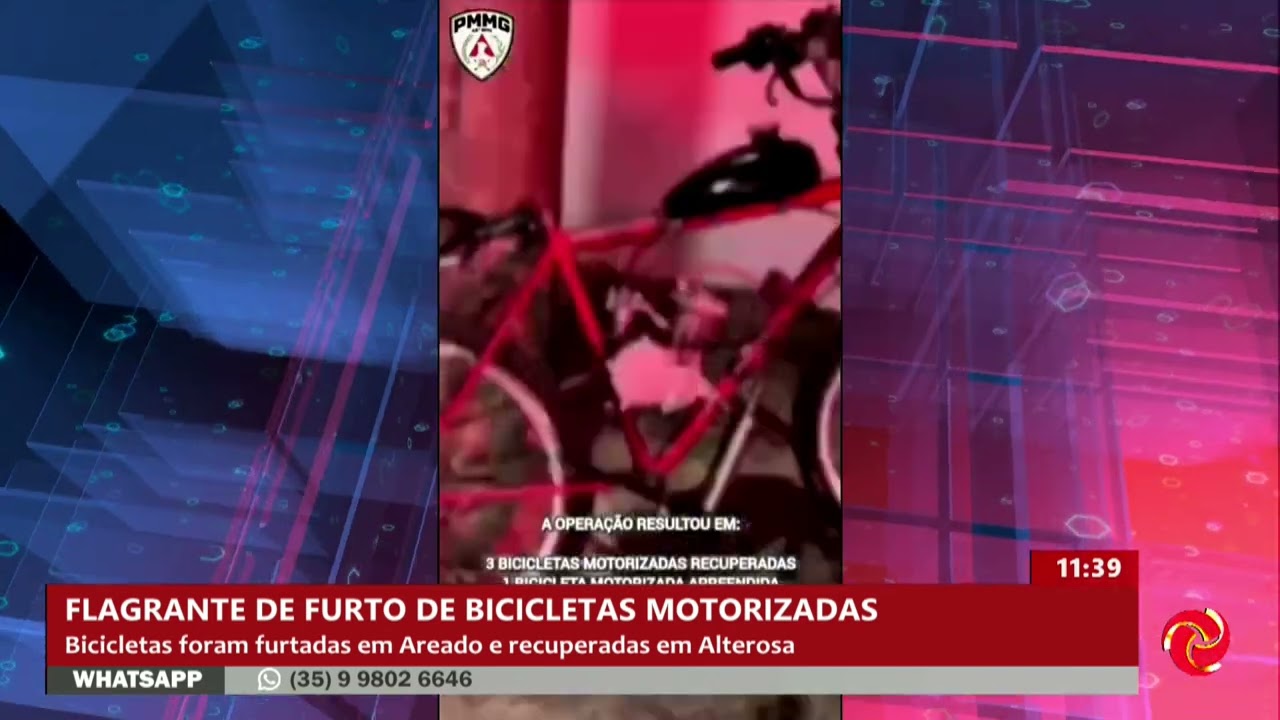 Flagrante do furto das bicicletas motorizadas do pátio do Detran em Areado