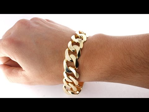 9ct 14ct 18ct  Heavy Gold Curb Bracelet 116.6g - Hatton Jewellers London