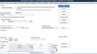 10. Creating Inventory Assembly & Build in Quickbooks