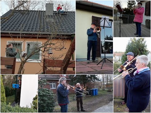 Bläserinnen und Bläser des Kirchenkreis Barnim spielen da, wo sie gerade sind - Lobetaler mit dabei