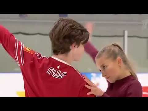 Valeriy and Vasilisa training mornings with coach Anjelika Krylova 