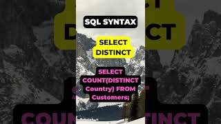 SQL Select Distinct Syntax #dataengineer #india #nigeria #usa #devops #shorts 