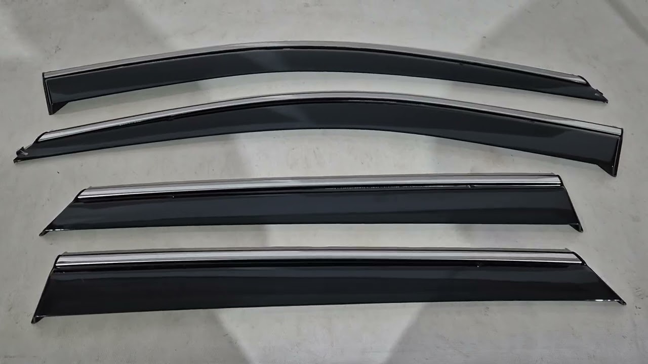 Hyundai Santa Fe 3 2012-2018 рр. Вітровики з хромованим молдингом Niken Luxury (4 шт) Video 1