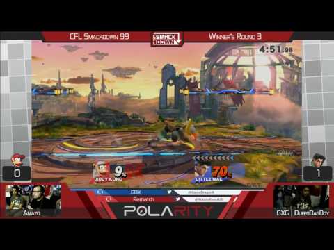 CFL Smackdown 99 WiiU - Amazo (Diddy Kong) vs GXG DuffoBagBoi (LIttle Mac) - Winners R3