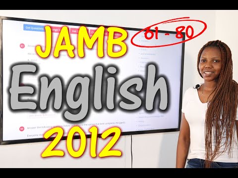 JAMB CBT English 2012 Past Questions 61 - 80