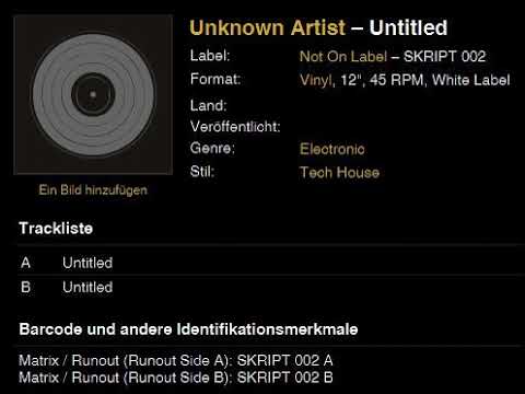 Unknown Artist – Untitled - Not On Label – SKRIPT 002 - Side B - 45 RPM, White Label - Techhouse