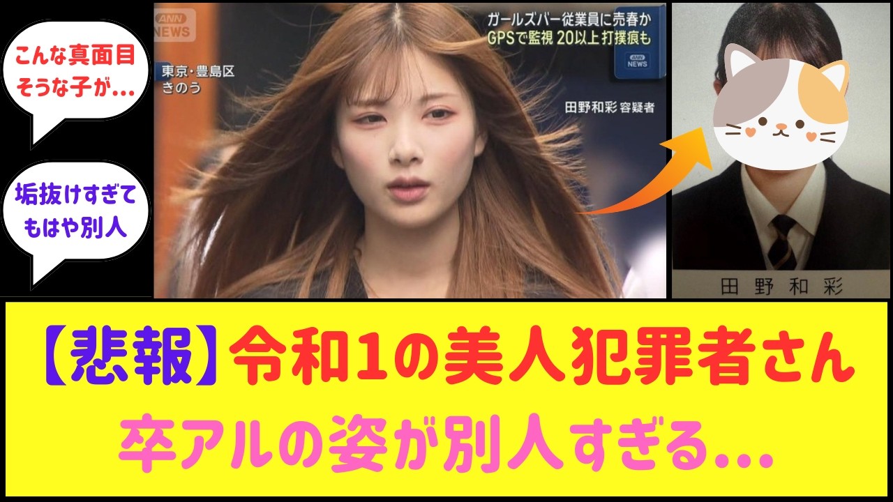 美人すぎる犯罪者さん、垢抜け大成功wwww