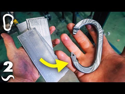 Making a Homemade CARABINER from Damascus Steel! Part 2