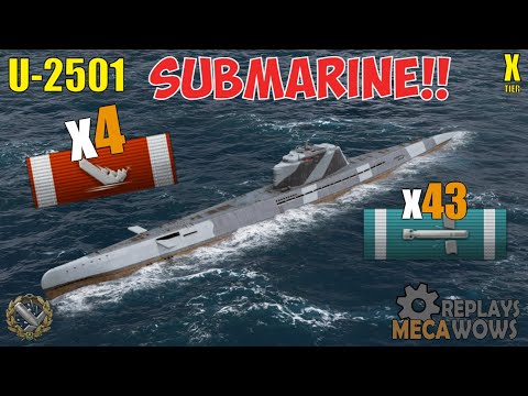 SUBMARINE U-2501 4 Kills & 221k Damage | World of Warships Gameplay