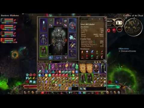 Grim Dawn - Crucible Wave 130 - 150 World's First (Hardcore Gladiator) Cabalist Pet Build