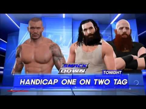 WWE 2k17-Randy Orton Vs Luke Harper & Erick Rowan