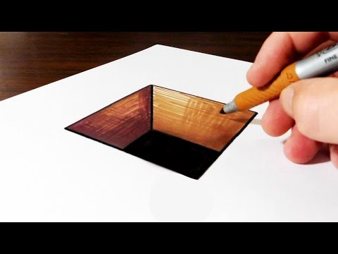 How to Draw 3D Hole on Paper for Kids - Very Easy Trick Art!