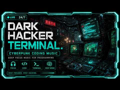 🔴 Dark Hacker Terminal | Cyberpunk Coding Music | Deep Focus Music for Programming