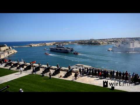 HMS Ocean Farewell Full-Gun Salute, Saluting Battery - Malta