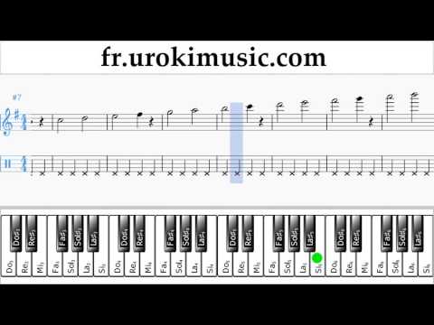 Cours de Piano (main droite) J. Balvin, Willy William - Mi Gente Tuto Partitions Partie#1 um-i829