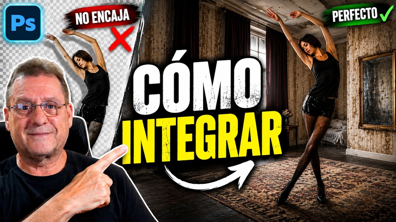 🎨 INTEGRA una PERSONA en CUALQUIER FONDO con Photoshop 😍 (Resultado REALISTA)