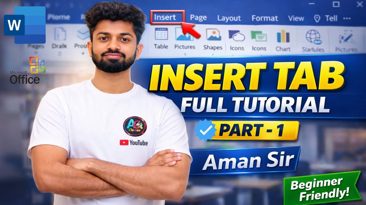 MS Word Insert Tab Full Tutorial Part 1 | Complete Guide for Beginners | Aman Sir
